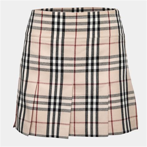 burberry nova check wool skirt|burberry pleated skirt.